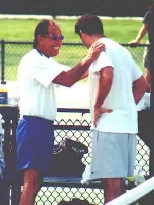 Nick Bollietieri and Pete Sampras (2000 Indian Wells)