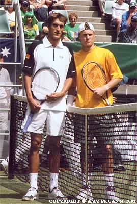 Nicolas Escude and Lleyton Hewitt (2001 Davis Cup final)