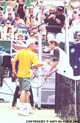 Nicolas Escude and Lleyton Hewitt (2001 Davis Cup final)