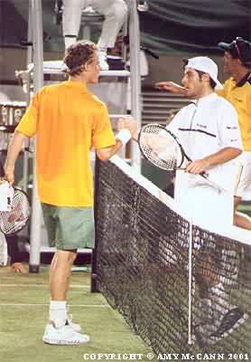 Sebastien Grosjean and Lleyton Hewitt (2001 Davis Cup final)