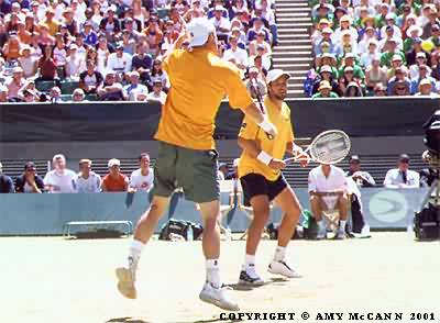 Lleyton Hewitt and Patrick Rafter (2001 Davis Cup final)