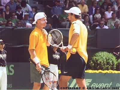 Lleyton Hewitt and Patrick Rafter (2001 Davis Cup final)