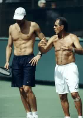 Nick Bollettieri and Max Mirnyi (2001 Indian Wells)