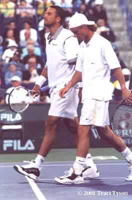 Lleyton Hewitt and Patrick Rafter (2001 Indian Wells)