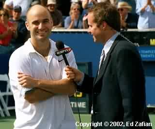 Andre Agassi and Patrick McEnroe (2002 Franklin Templeton in Scottsdale)