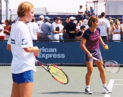 Maja Matevzic and Arantxa Sanchez-Vicario