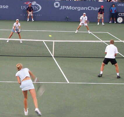 Elena Bovina, Mark Knowles, Els Callens, Robbie Koenig (2002 US Open)