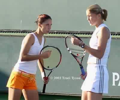 Anastasia Myskina and Dinara Safina (2003 Indian Wells)