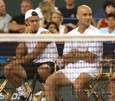 Andre Agassi and Lleyton Hewitt (2005 Indian Wells)