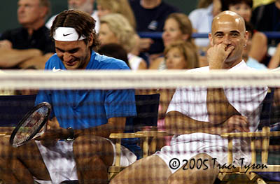 Andre Agassi and Roger Federer (2005 Indian Wells)