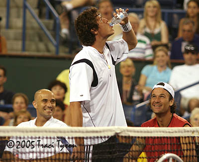 Andre Agassi, Carlos Moya, Marat Safin (2005 Indian Wells)