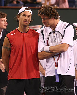 Carlos Moya and Marat Safin (2005 Indian Wells)