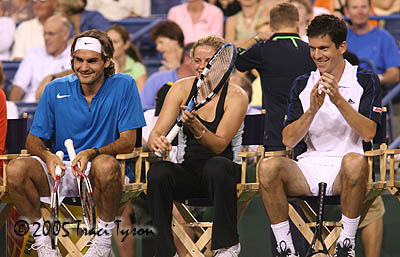 Kim Clijsters, Tim Henman, Roger Federer (2005 Indian Wells)