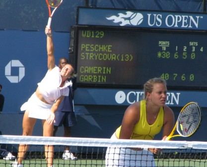 Kveta Peschke and Barbora Strycova (2005 US Open)