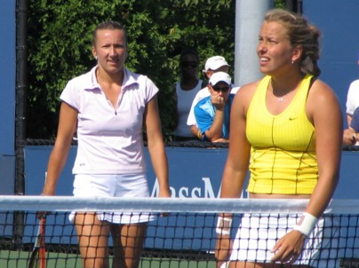 Kveta Peschke and Barbora Strycova (2005 US Open)