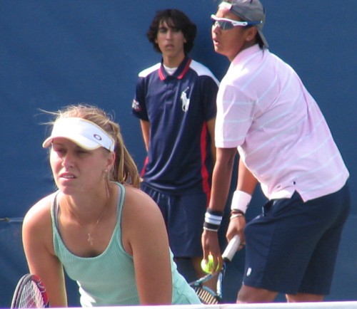 Akgul Amanmuradova and Darya Kustova (2008 US Open)