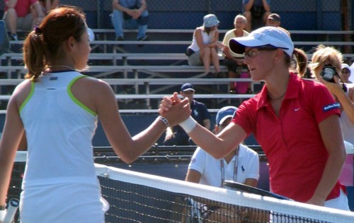 Kirsten Flipkens and Junri Namigata (2008 US Open)