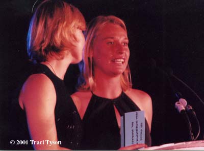 Anke Huber and Barbara Schett (2001 WTA Awards Ceremony at Indian Wells)